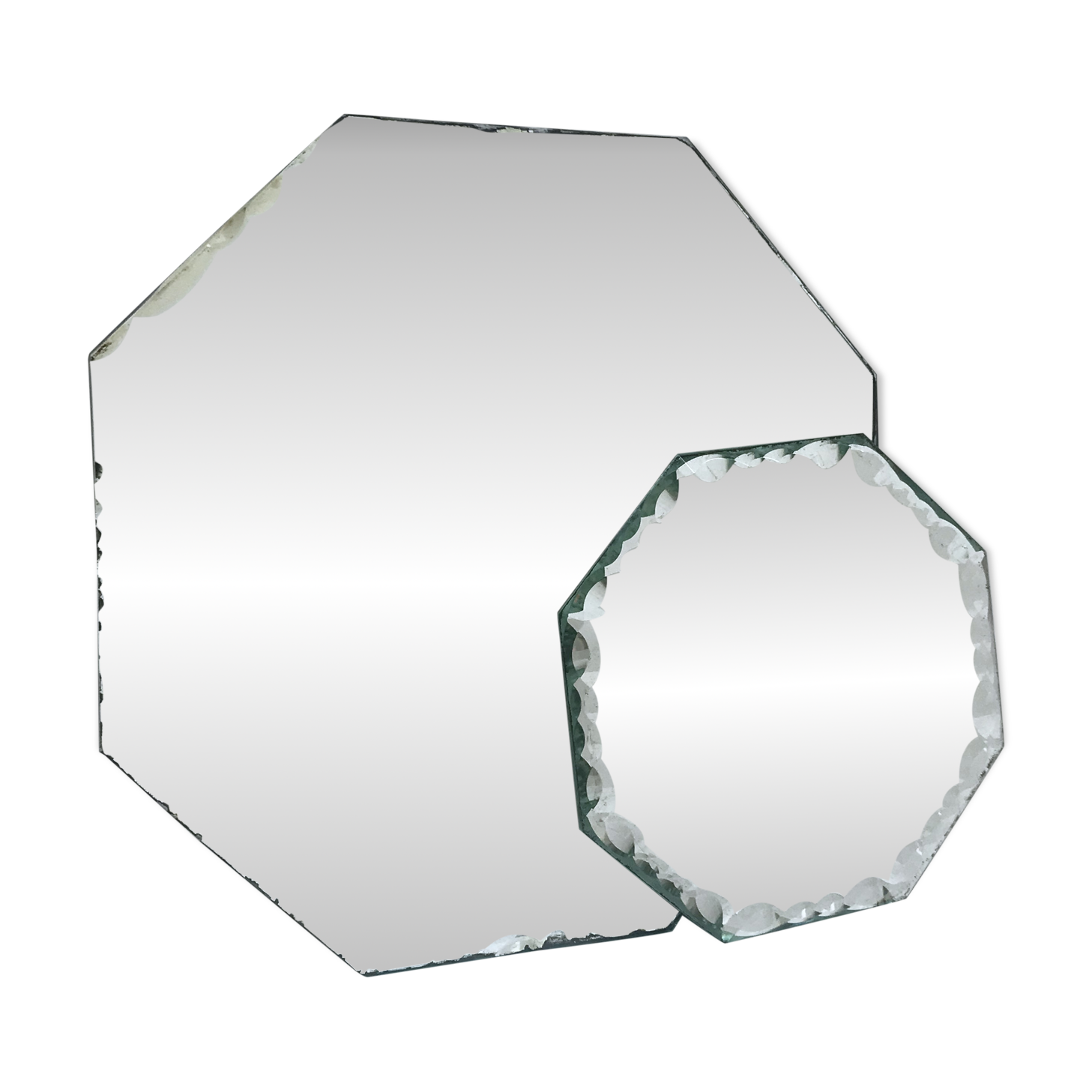 lot of two bevelled mirrors