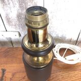 Old vintage golden & brown metal lamp base