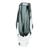 Faceted submerged vase, grey-blue Murano glass – dlg Flavio Poli