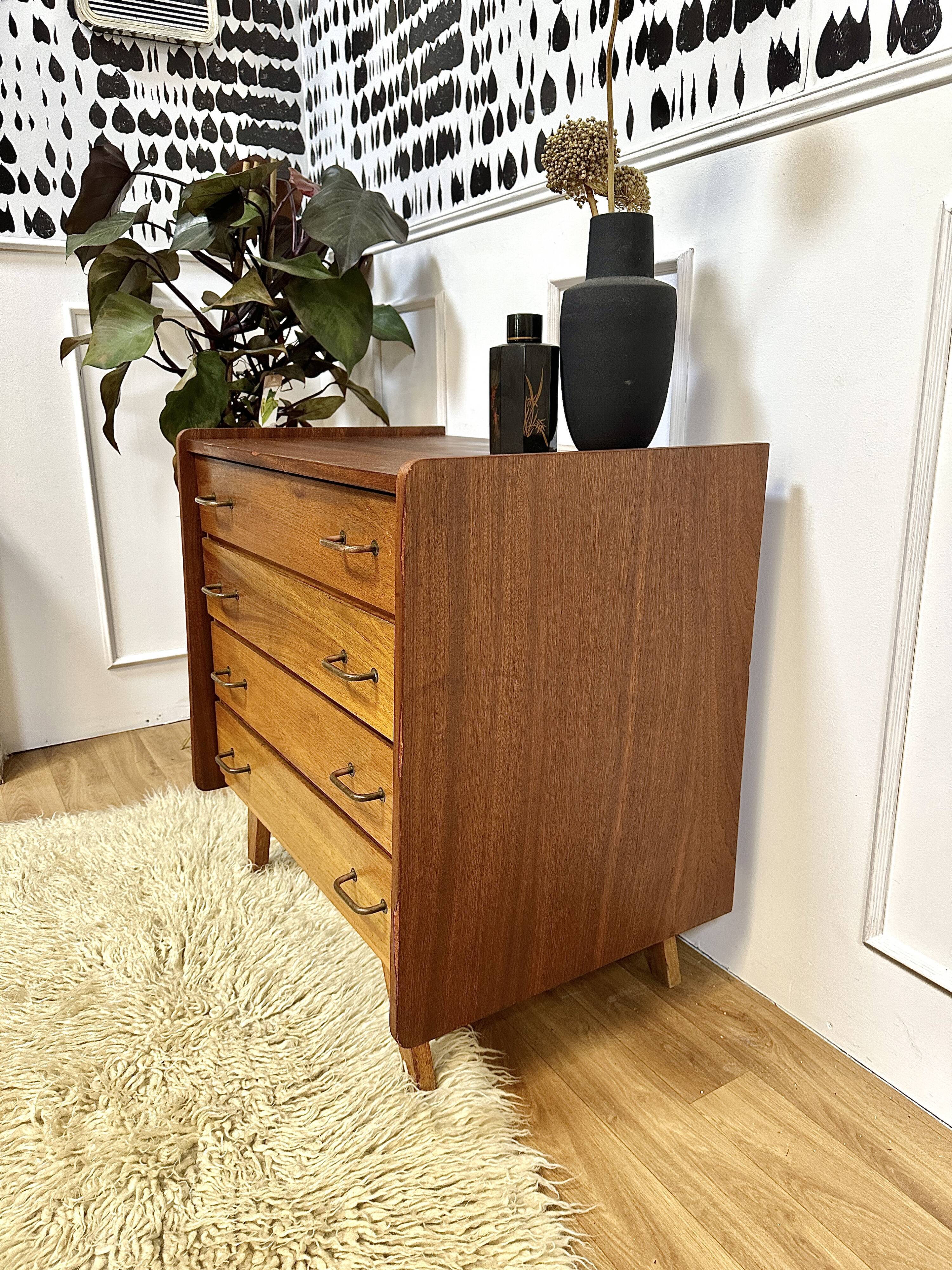 Vintage chest of drawers compass feet