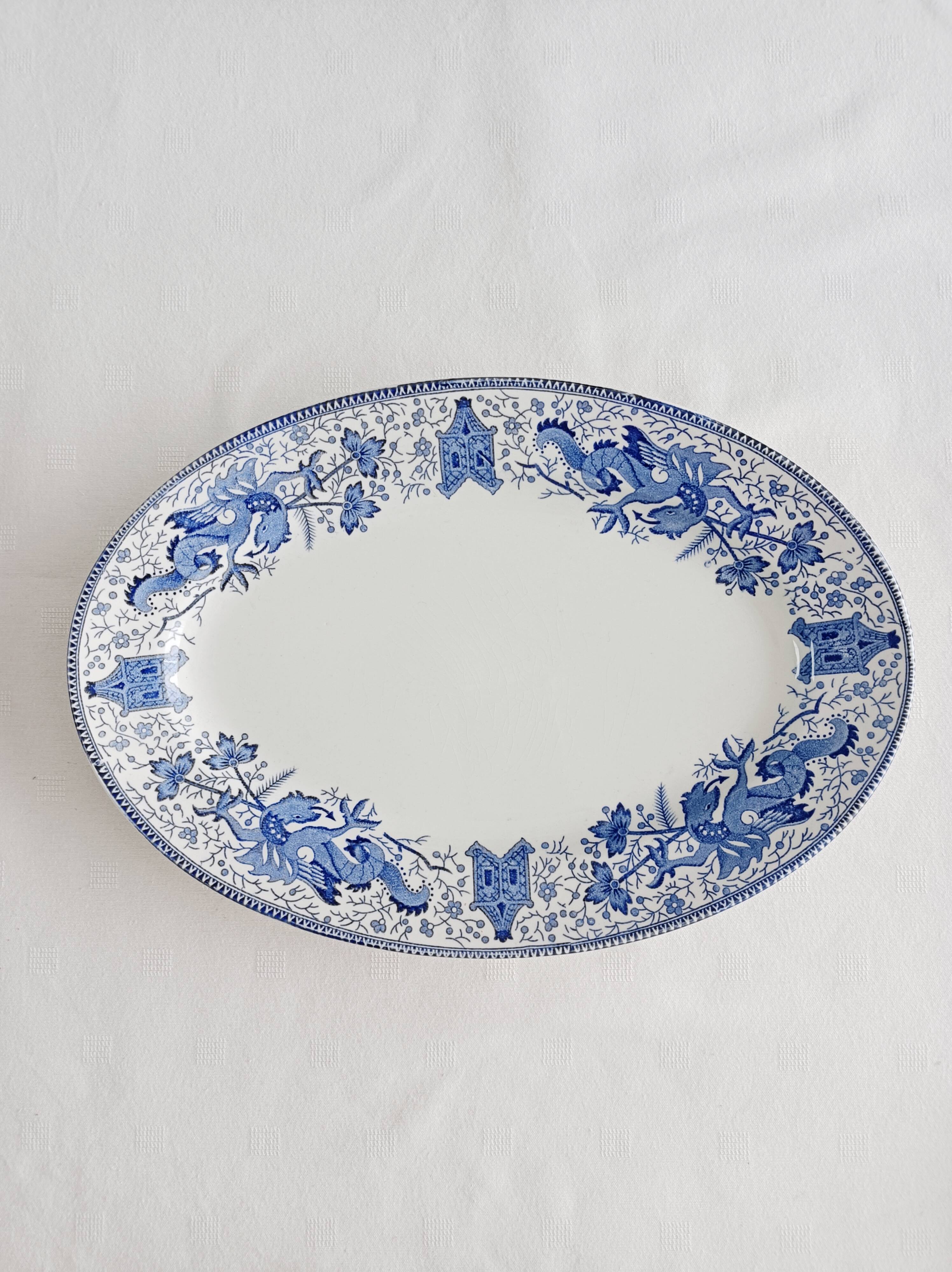 Boch la Louvière Dragon oval dish