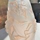 Art Deco vase foliage pink hue H 28cm Diam 9 cm