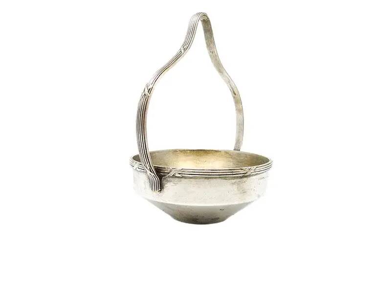 Sugar bowl, eclecticism, silver-plated brass, Bracia Henneberg, Poland, 1920s