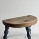 Antique wooden tripod stool with turned legs