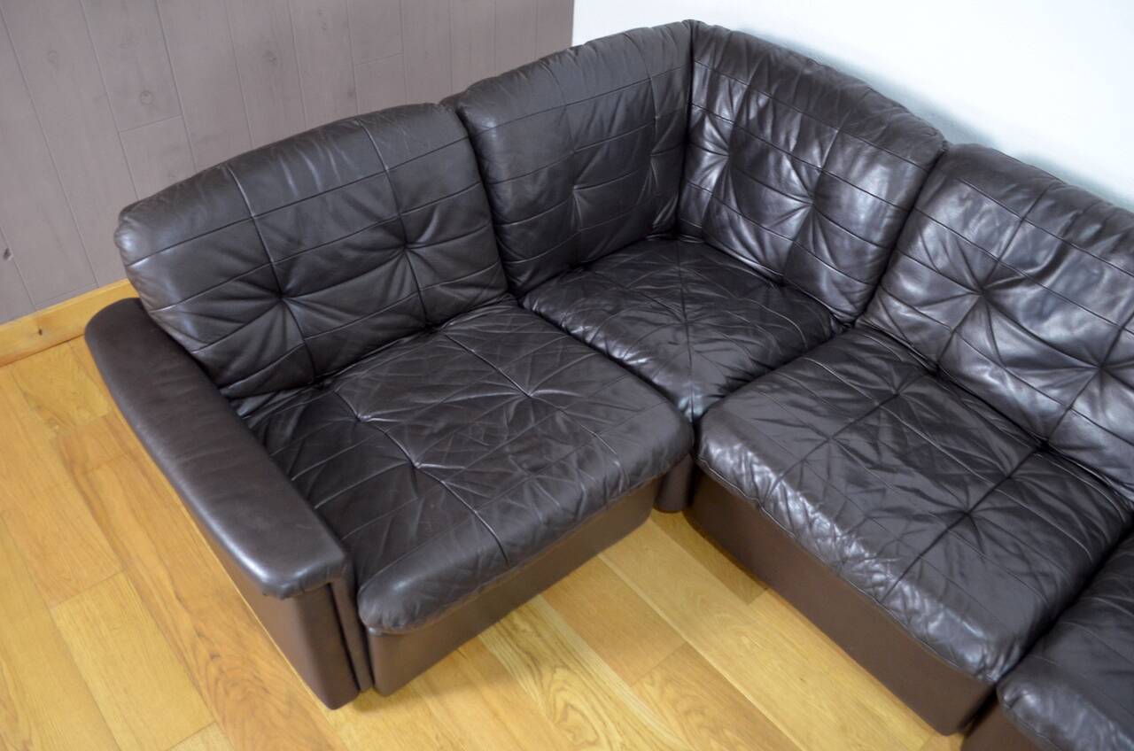Modular vintage leather lounge from the 1970s/1980s