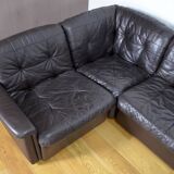 Modular vintage leather lounge from the 1970s/1980s