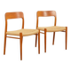 2 x vintage dining chairs | Niels Otto Møller | Model 75 | Teak
