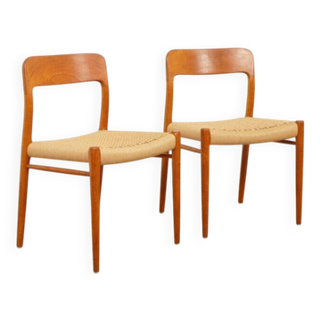 2 x vintage dining chairs | Niels Otto Møller | Model 75 | Teak