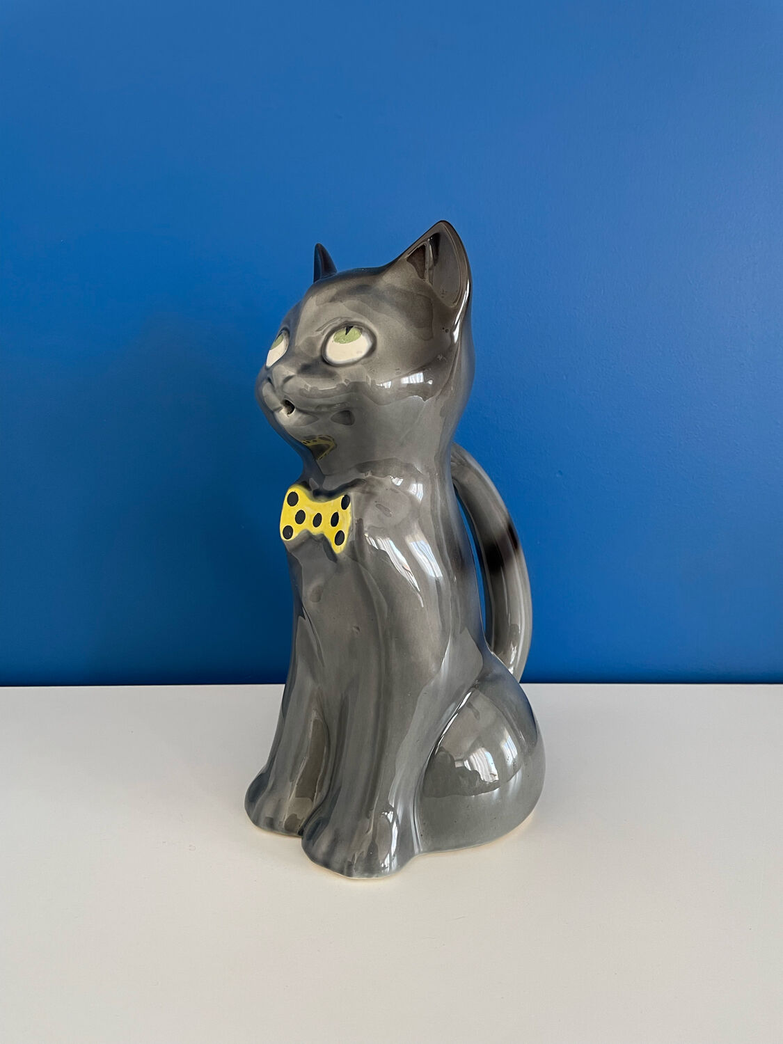 Vintage black cat jug pitcher