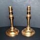 Set of 2 antique hand-chiselled gilded bronze candlesticks – Pair of 18th-century candle holders.