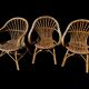 3 rattan armchairs from the 60'S