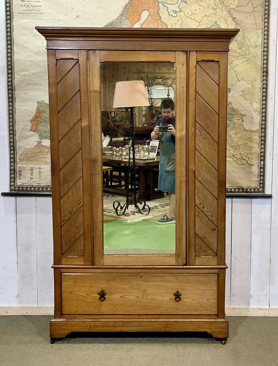 English oak wardrobe from the early 20th century.