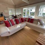 White leather sofa