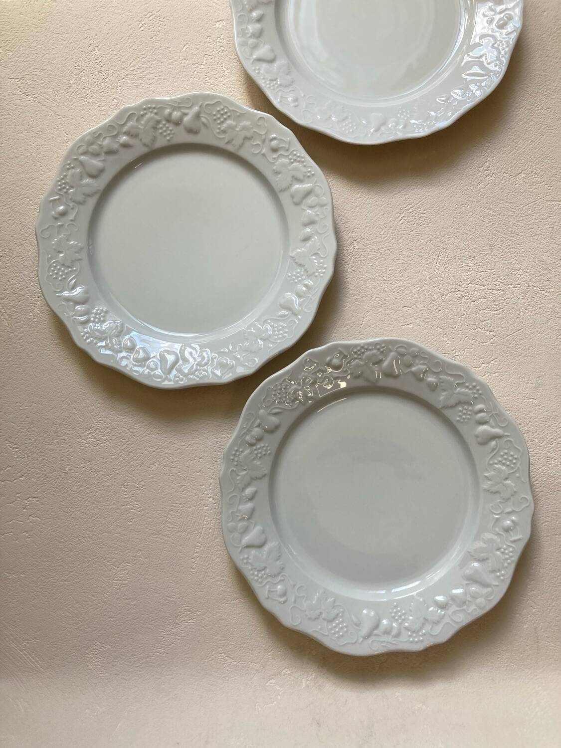 4 Limoges porcelain dinner plates Philippe Deshoulières California model