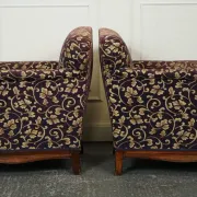 Victorian Fabric Sofa and Armchairs, Set of 3