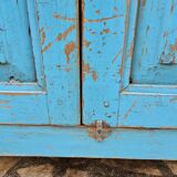 Ancien vaisselier Art déco en teck birman