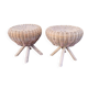 Pair of vintage wicker stools