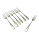 Set of forks, minimalism, silver-plated brass, Henneberg Brothers, Poland, 1930s
