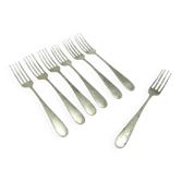 Ensemble de fourchettes, minimalisme, laiton argenté, frères Henneberg, Pologne, années 1930