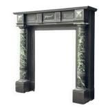 Napoleon III fireplace in black Belgian marble and antique green, circa 1880