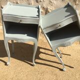 Pair of patinated Louis XV style bedside tables