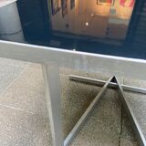 Table basse - aluminium et laque noire - 1960