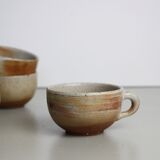 Set of 8 sandstone cups with saucers Sandstone of the Marais