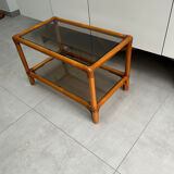 Vintage coffee table in bamboo and rattan