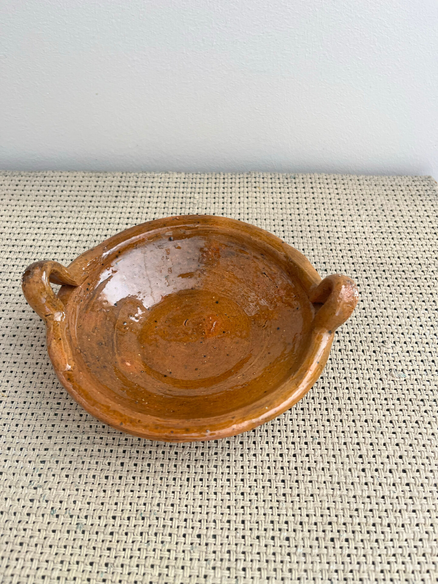 Glazed terracotta dish