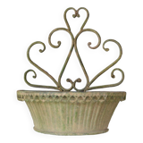 Patinated iron wall planter