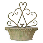 Patinated iron wall planter
