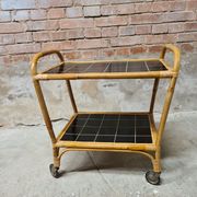 Desserte chariot en bambou des années 60"