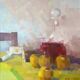 Tableau HST "Nature morte aux pomes et carafe" signé Boulicot Art moderne (XX°)