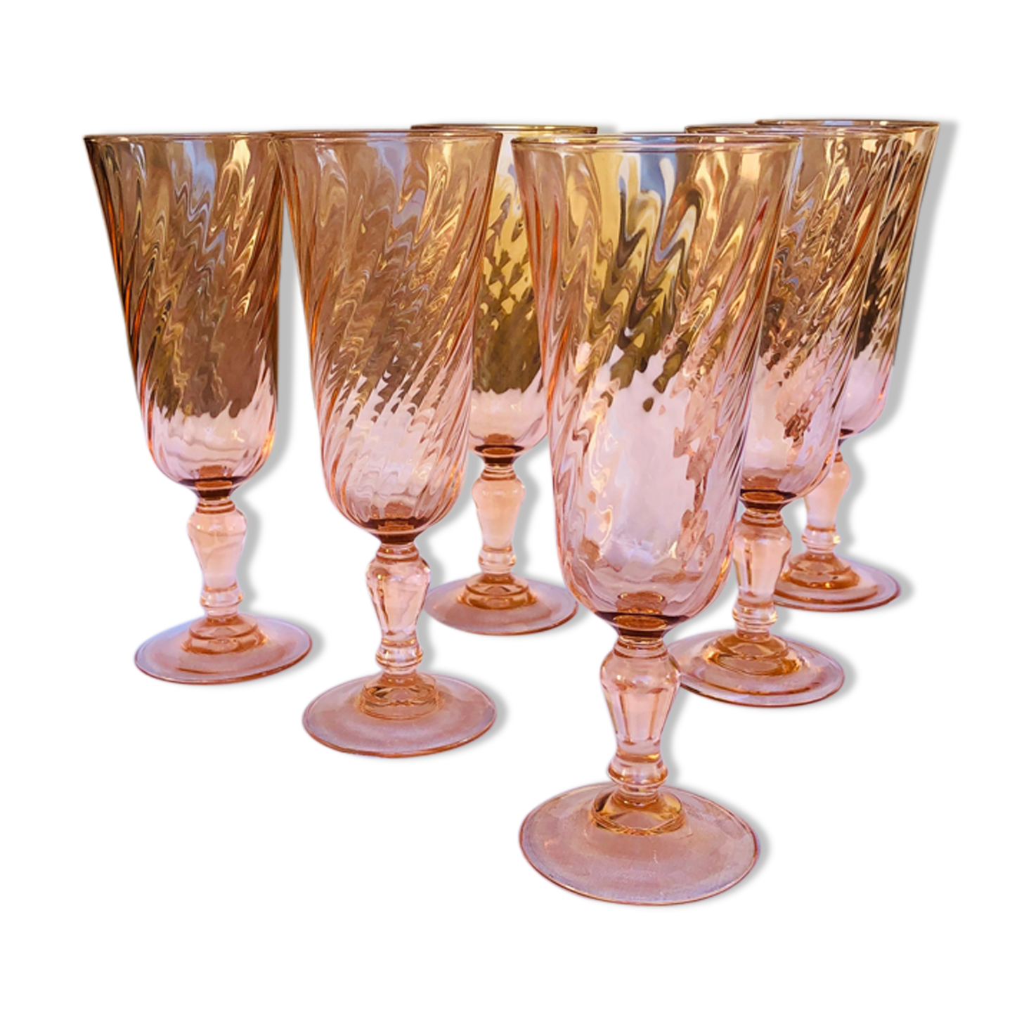 Lot de 6 flûtes à champagne Rosaline