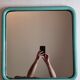 Vintage mirror in painted tubular steel of rectangular shape, 60 cm