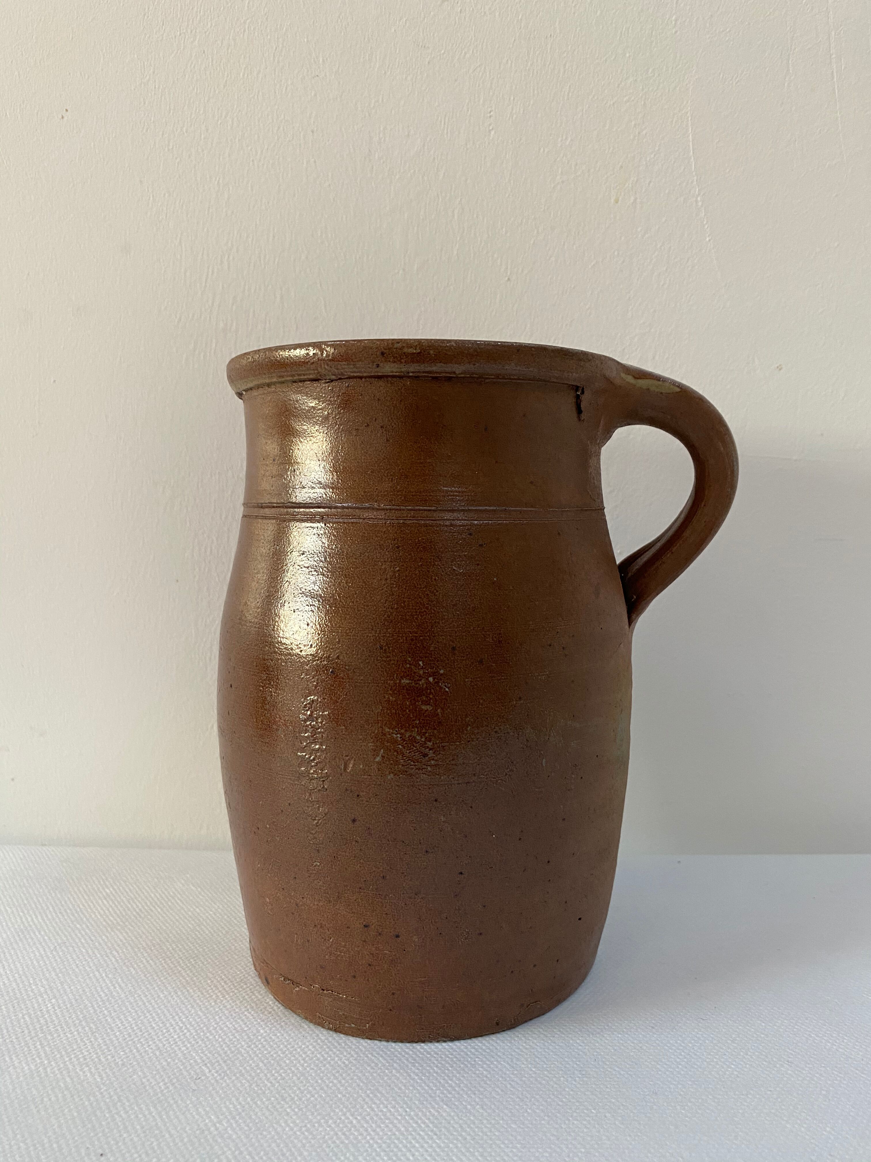 Old glazed stoneware pot