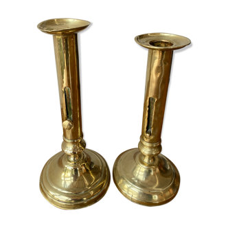 Lot of copper candlesticks