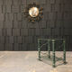 Table d’appoint en fer et verre patine antique