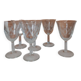 6 verres à porto gravés  années 60