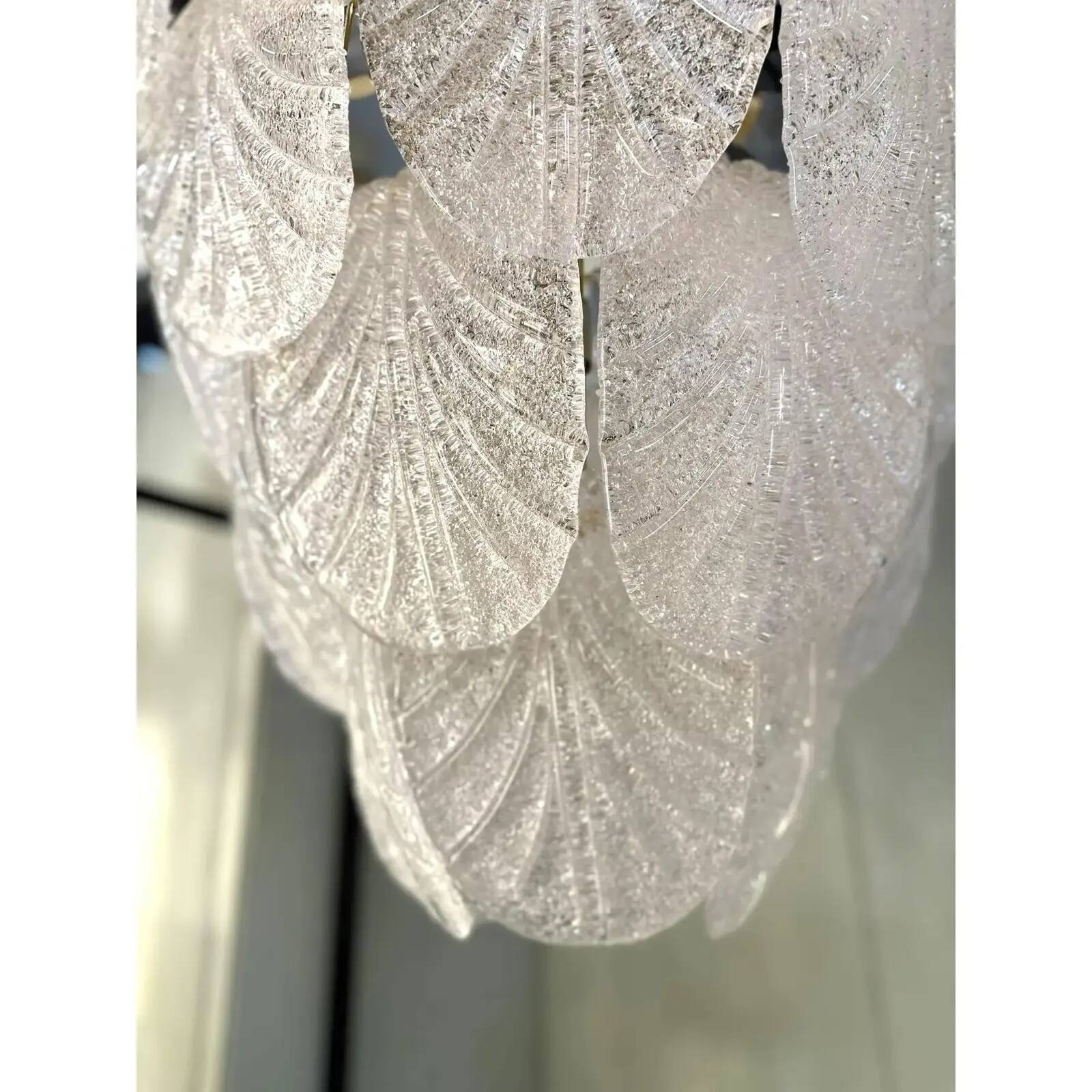 Contemporary White Graniglia Petal Chandelier by Simoeng