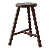 Tabouret tripode en bois ancien
