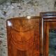 French Art Deco walnut wardrobe with mirror, 1930s