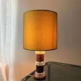 Vintage table lamp rosewood crystal glass 1960s Fagerlund