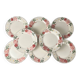 Set of 8 dessert plates: Cameo Florals Malaysia porcelain 1970–90