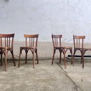 Lot 4 baumann chairs - bistro bar brasserie bohème vintage 1950 old