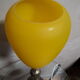 Lampe bronze abat-jour verre jaune opaque 1940 environ ,,57x15