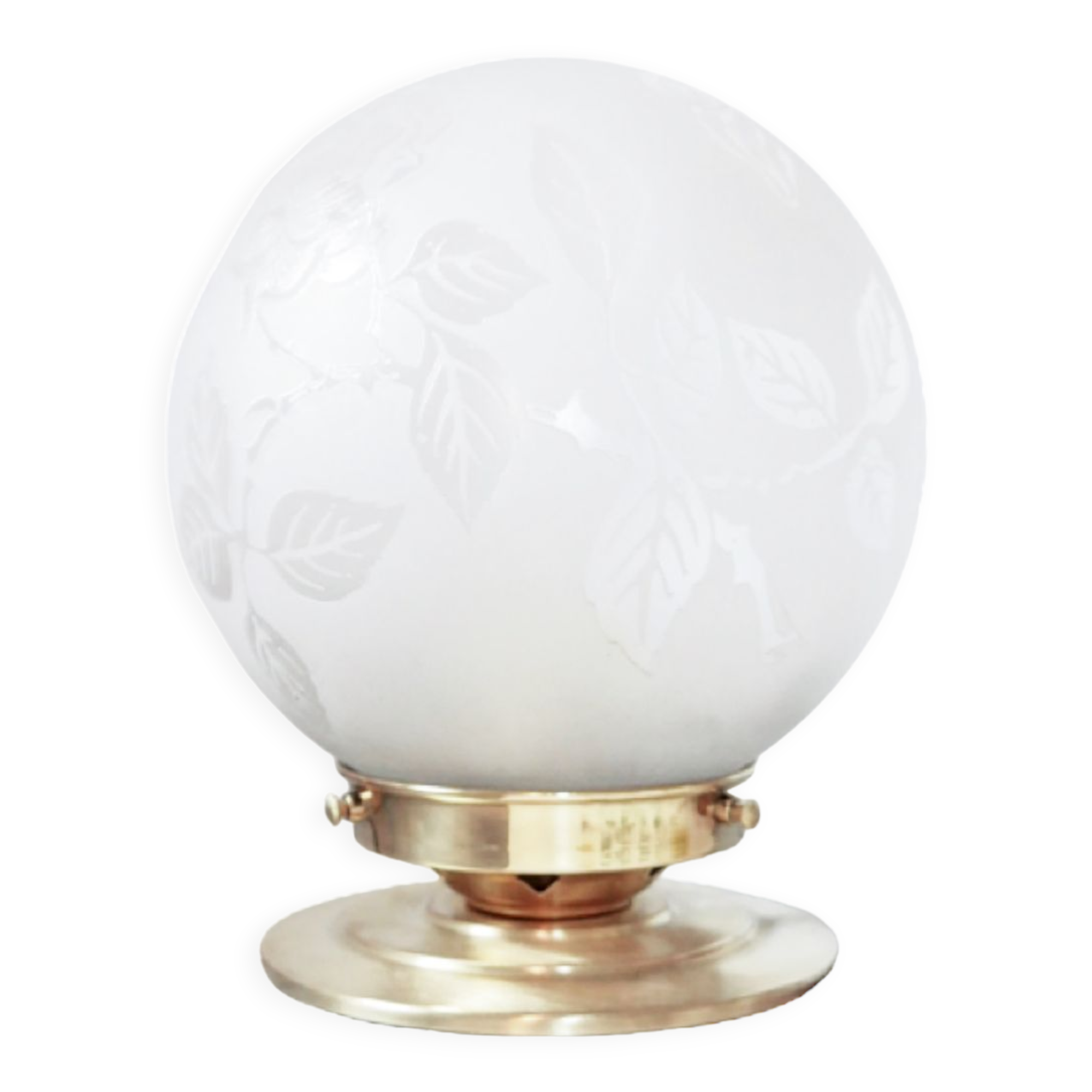 Engraved glass table lamp