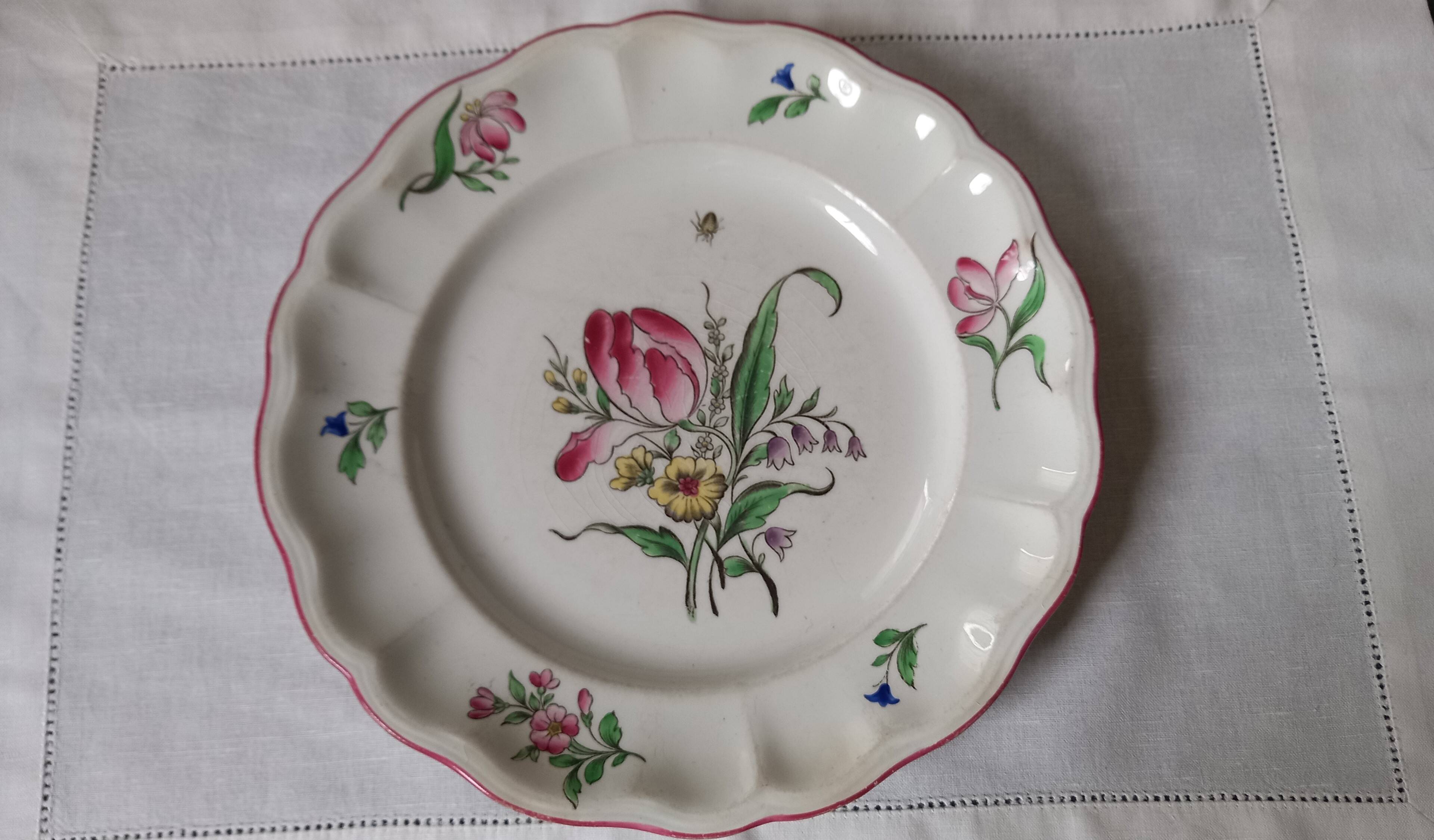 Old Lunéville flat plate with Keller and Guerin KG crest