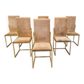 Brass dining chairs by Belgochrom, 1970s - set of 6