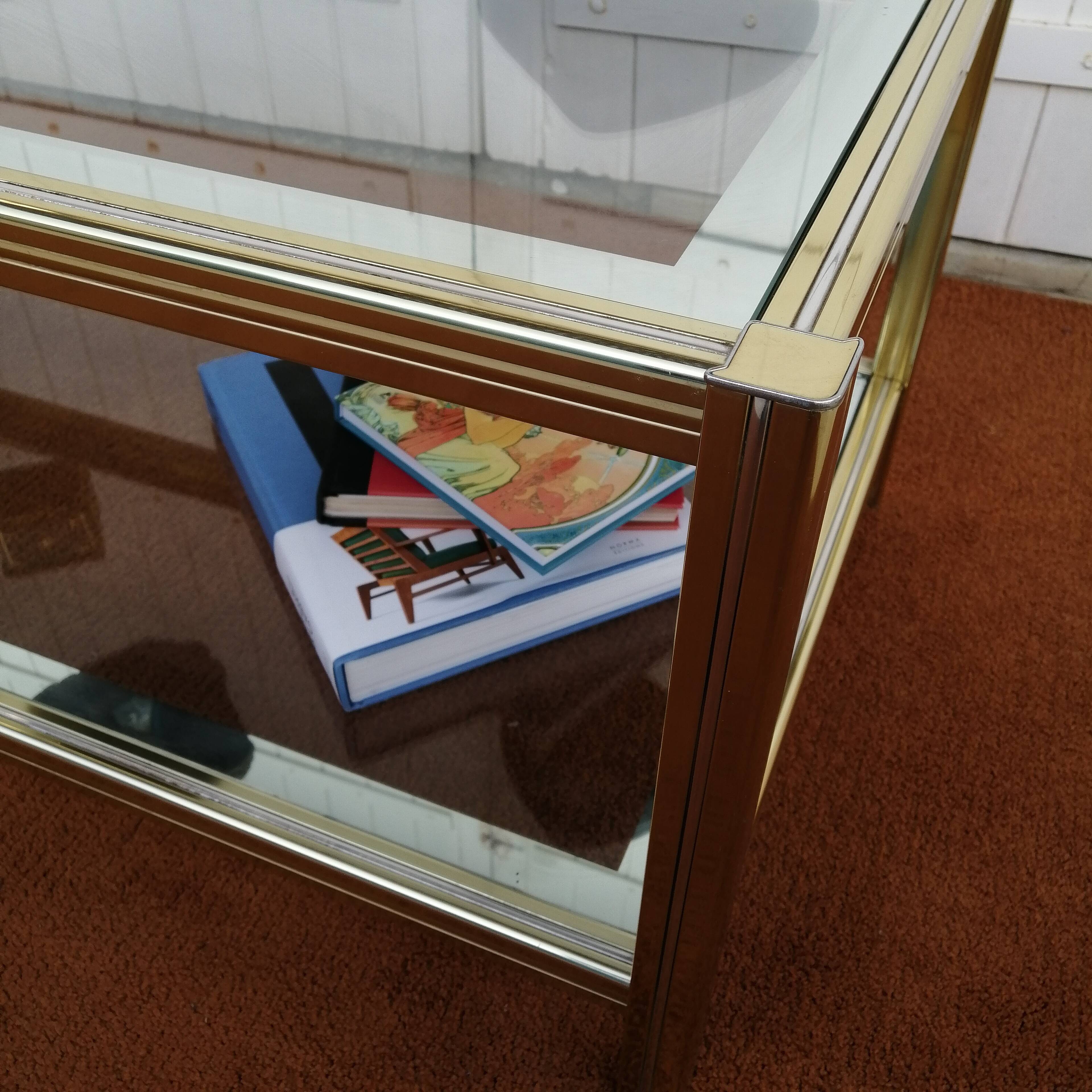 Jansen & Pierre Vandel spirit glass coffee table from the 60s